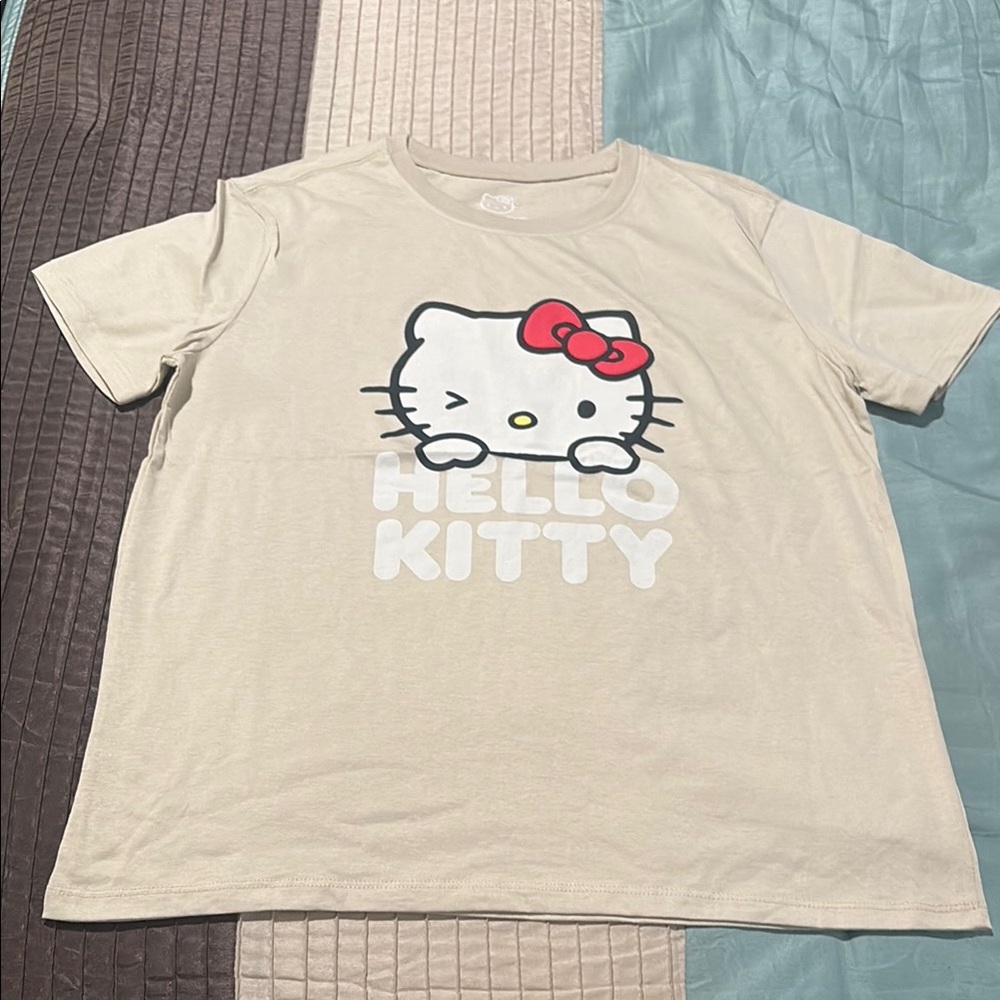 Hello Kitty Cream and Red Short Sleeve Tees